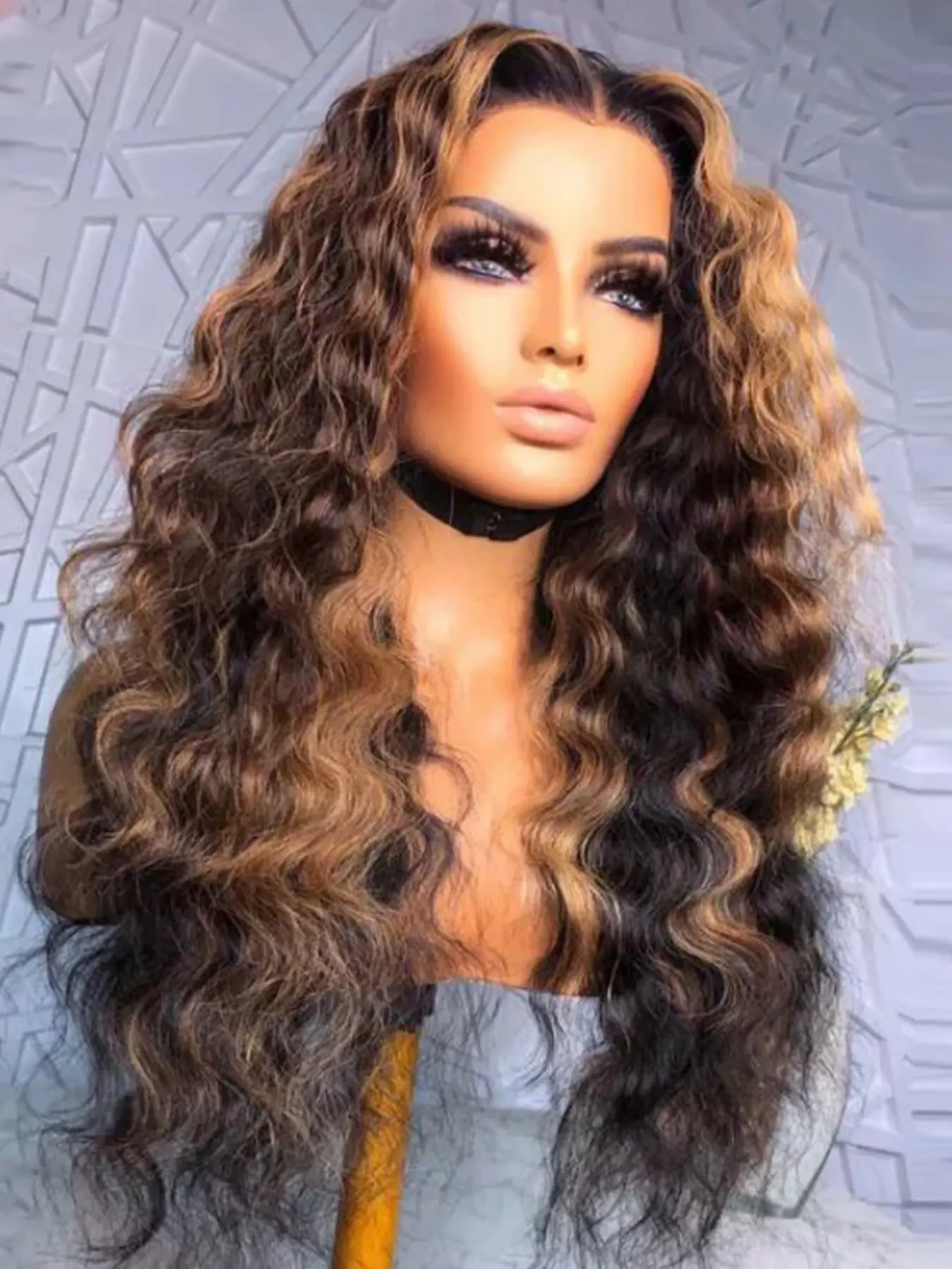 Daily Wavy Curl Wig, Soft Glue-Free Small Curls, 26 Inches Long, 180% Density, 13x4x1 Lace Front Full Cap, Heat Resistant