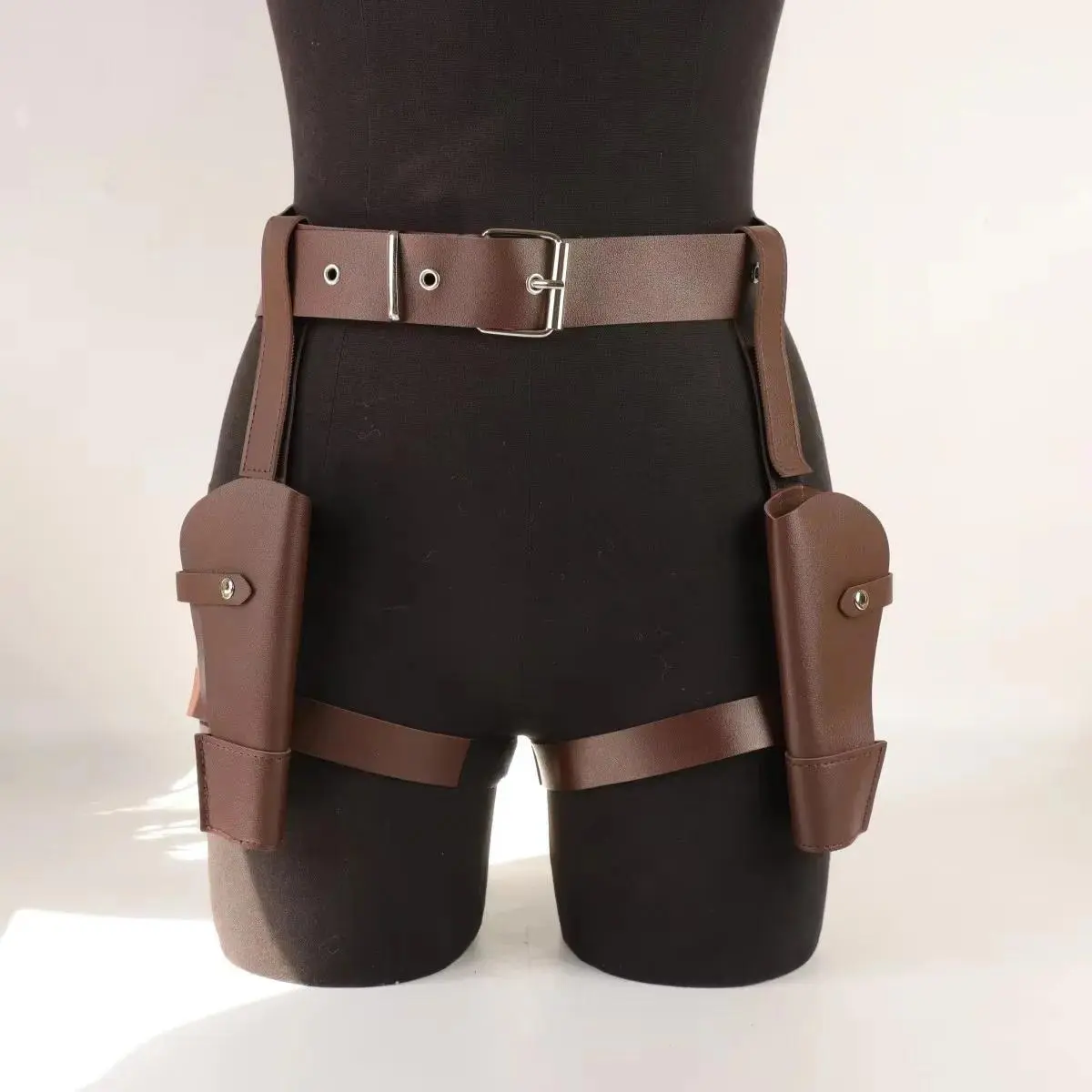 1PC Western Gun Holster - Adjustable Cowboy Belt with Double Revolver Holder, Cosplay and Halloween Costume Accessory