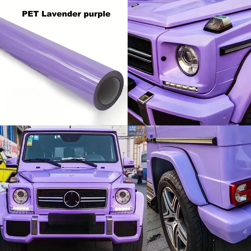 Bright Lavender Car Sticker, High Gloss Finish, Scratch-Resistant, Easy to Clean, Unique Trendy Body Wrap, Durable Automotive Decal