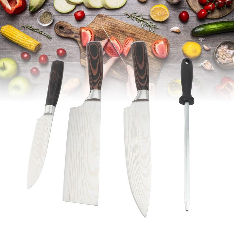 4 Piece Premium Japanese Style Knife Set with Laser Damascus Patterns, Imperial Collection, Ultra Sharp Cutting Edge