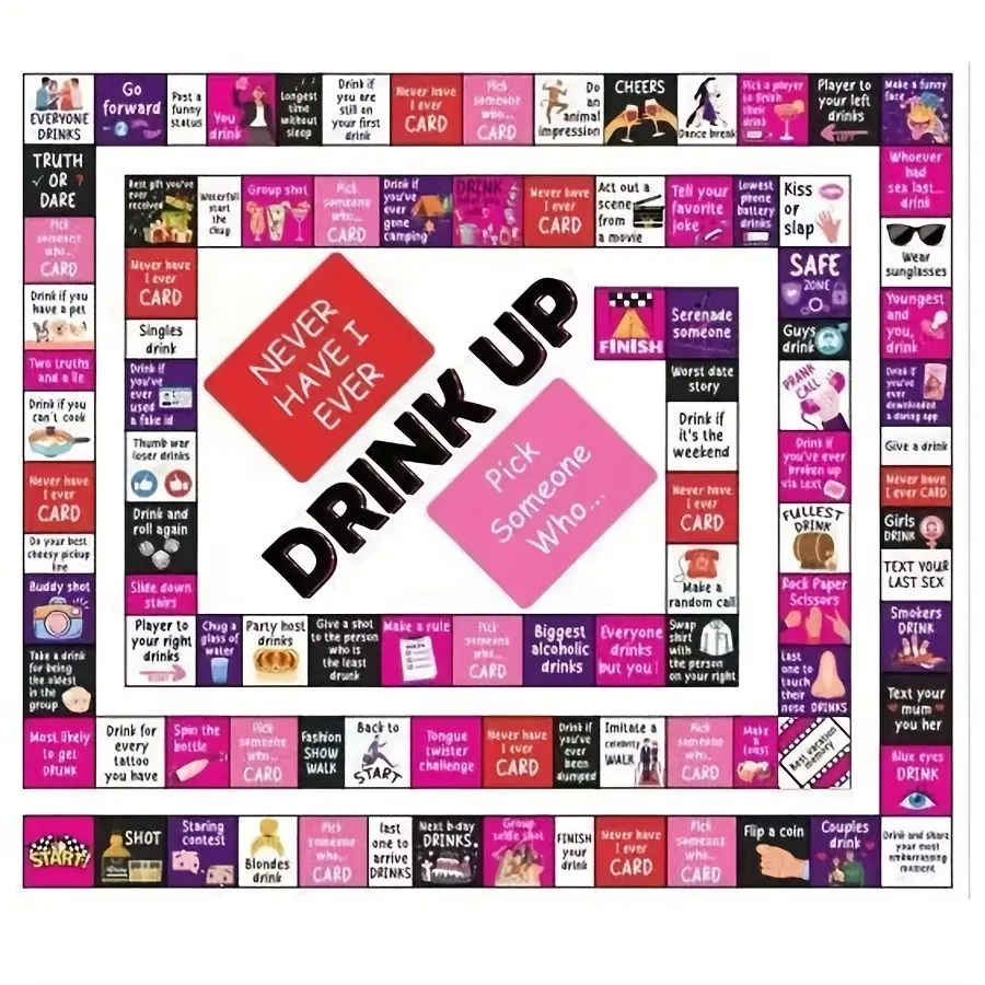 Adult Drunken Night Desire Board Game, Drinking Board Games, Perfect for Singles Parties and Social Gatherings, Ideal for Holidays and Celebrations