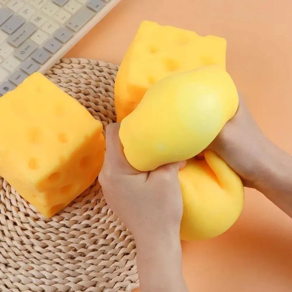 Squishy Giant Cube Cheese Squeeze Toy  Soft Stress Relief Slow Rising Sensory Fidget Toys for Kids and Adults Relaxing Gifts