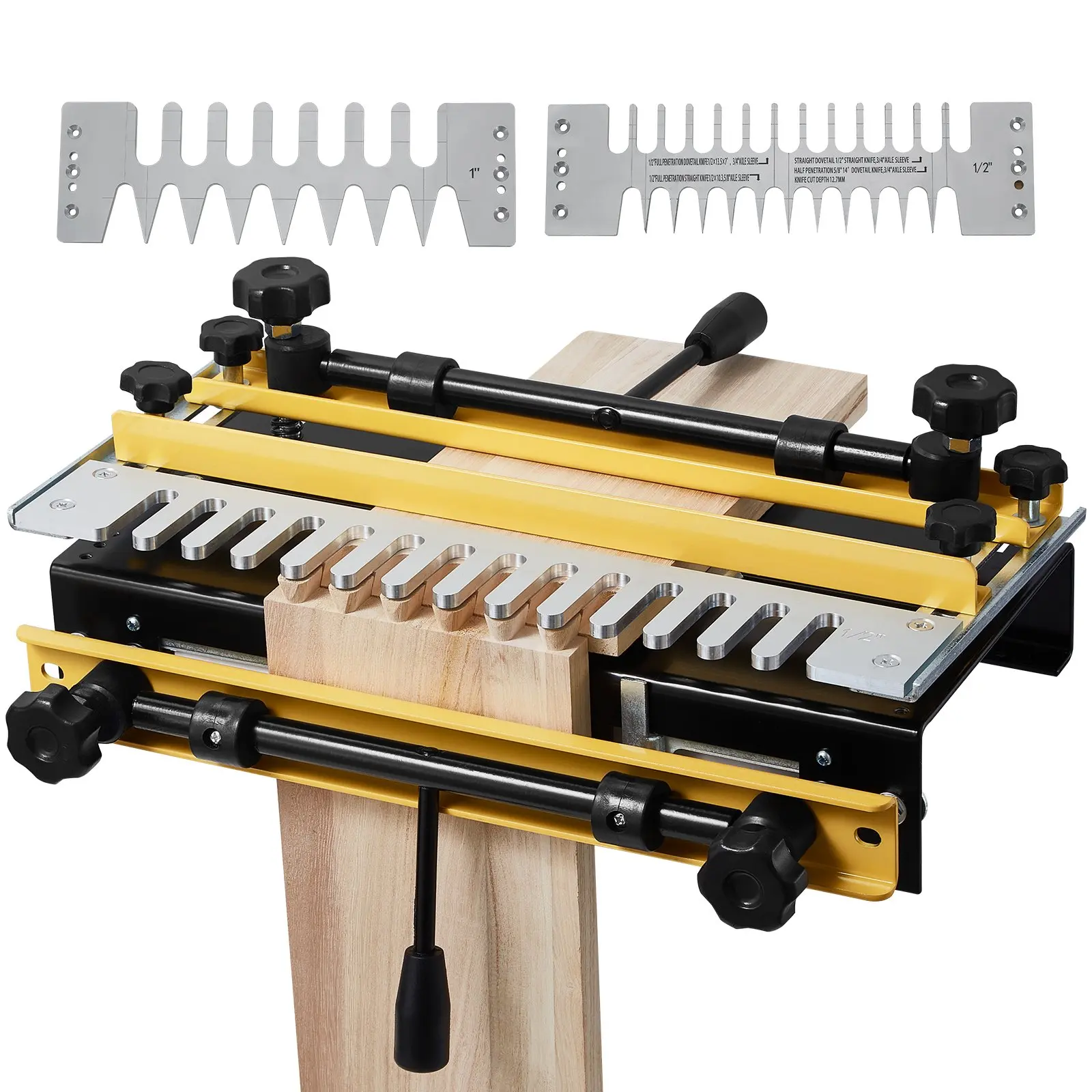 【Summerfinds】VEVOR Dovetail Jig, 12 in Width, Dove Tailing Router Jigs with 4 Router Bits 3 Templates, Precise Alignment Dove Tail Jig, Mortise and Tenon Woodworking Tools for Furniture Wood Cabinet Making