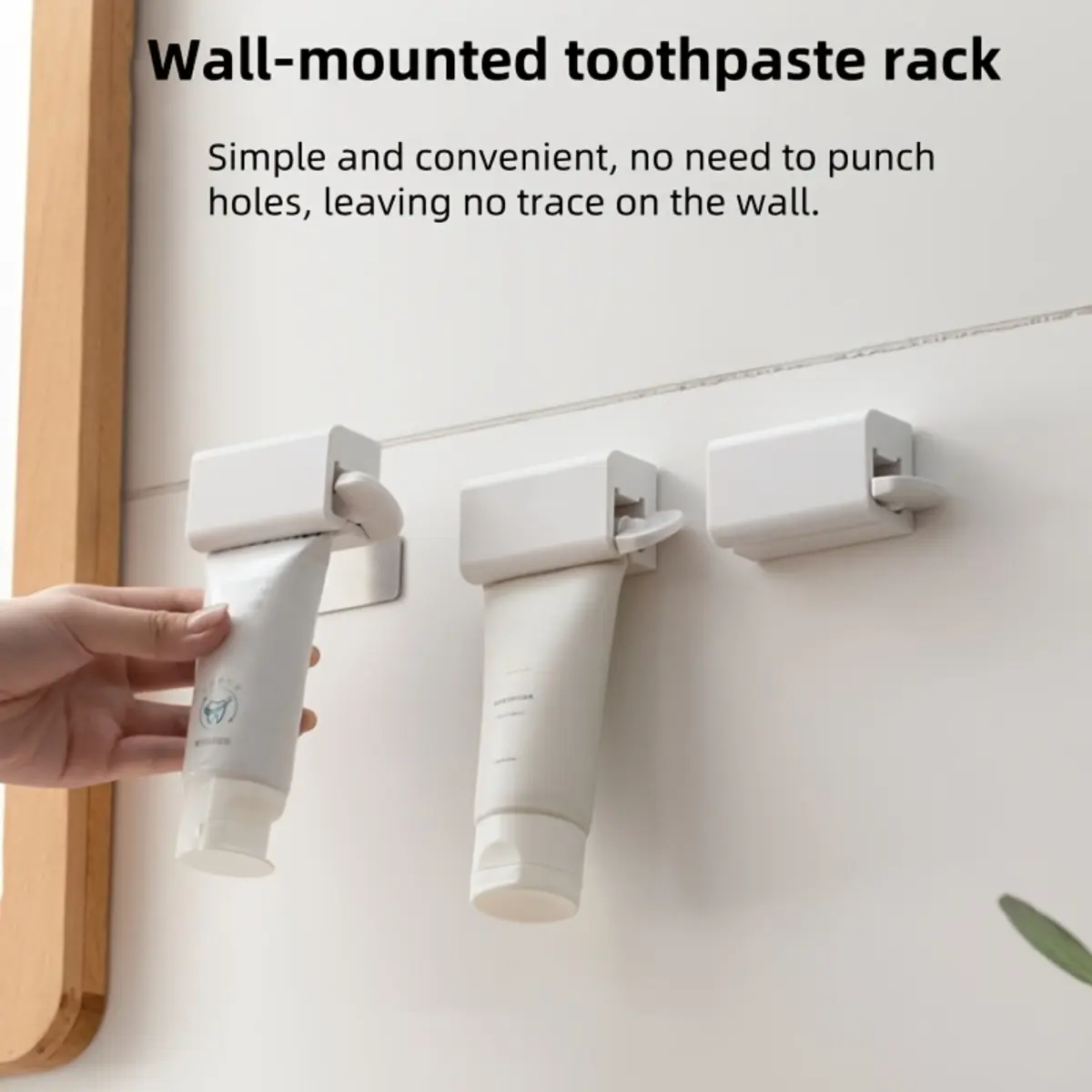 2 Pack Wall Mounted Toothpaste Squeezer, Manual Toothpaste Tube Roller for Bathroom, Easy Install Toothpaste Dispenser, Tube Saver and Organizer, Reduce Waste, Keep Countertops Neat, Practical Home Bathroom Accessory for Daily Family Use