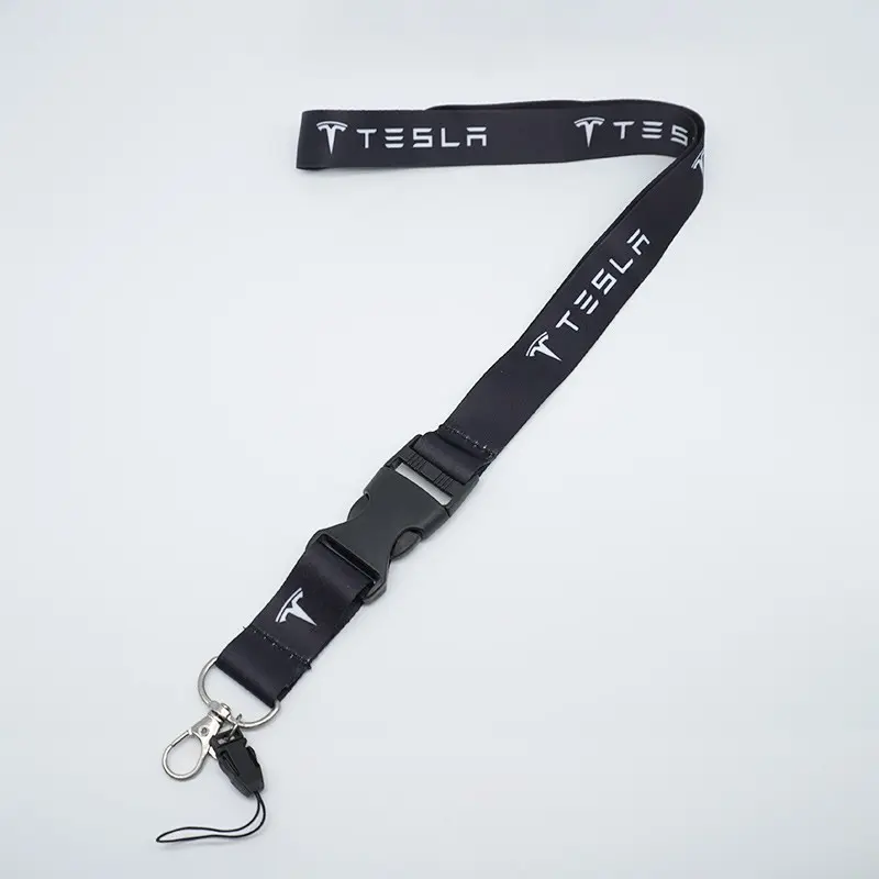 Nylon Printing Emblem Style Keychain, Lanyard Pass Work ID Mobile Neck Strap, for Tesla Model 3 Y X S Roadster Spacex