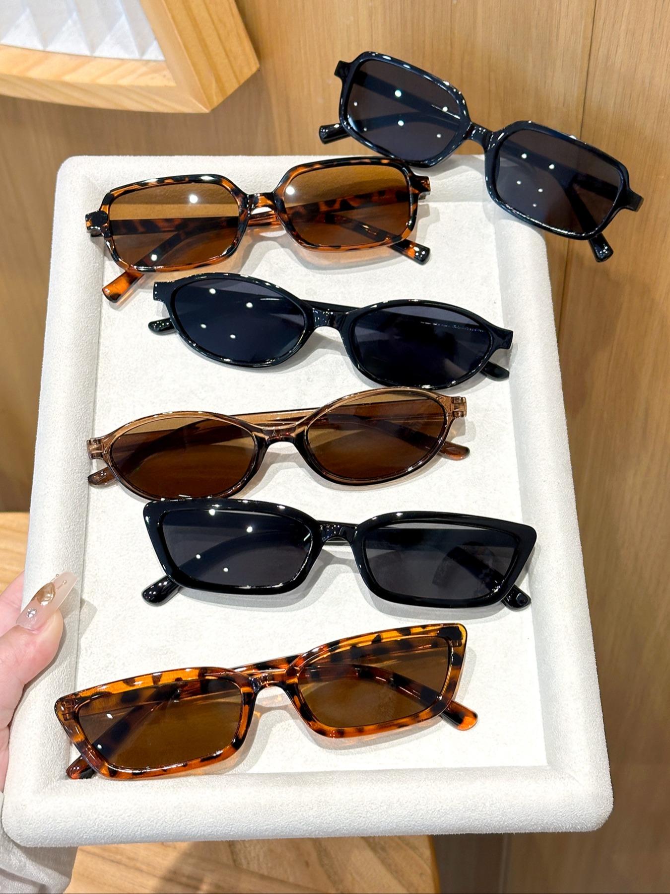 6 Pack Fashionable Unisex Classic Eyewear, trendy casual sunglasses Set for Men and Women, Great for Everyday Use and Outdoor Activities, Trendy Vintage Sunglasses