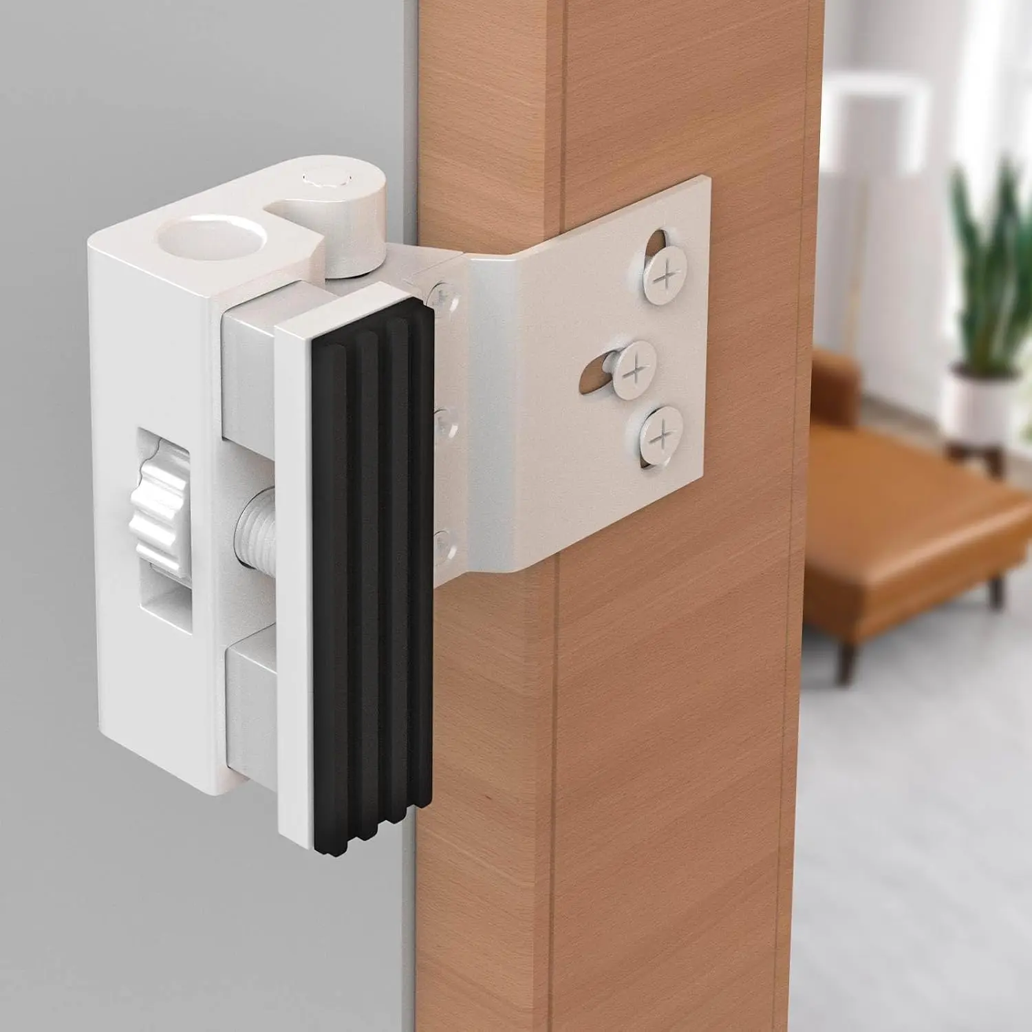 Door Reinforcement Lock 800lbs  Lock, Heavy Duty  Alloy Deadbolt for Inward Swinging Doors, Anti-Kick  Safety with 8 Screws for Apartment, Bedroom, Hotel