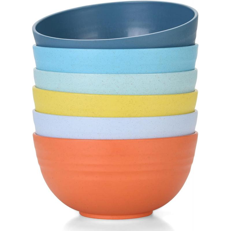 Unbreakable Cereal Bowls 25 OZ Microwave and Dishwasher Safe BPA-Free Bowl Dessert Bowls for Serving Soup, Oatmeal, Pasta and Salad [Set of 6]