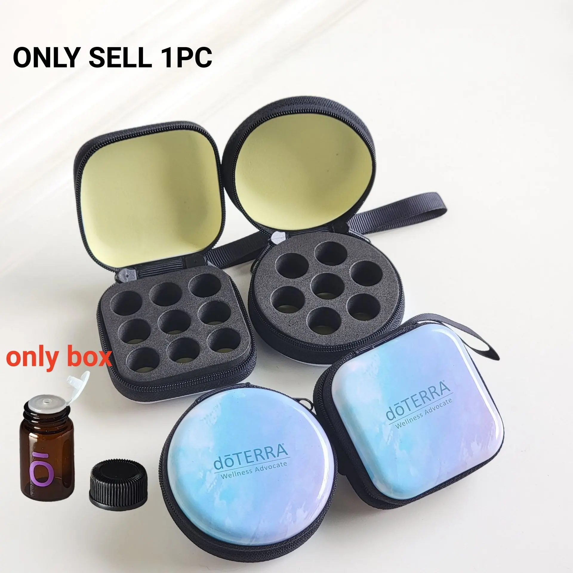 Essential oil storage bag, 9/7 compartments, portable hard shell EVA shockproof essential oil packaging box, travel carrying 5ml/10ml essential oil storage bag