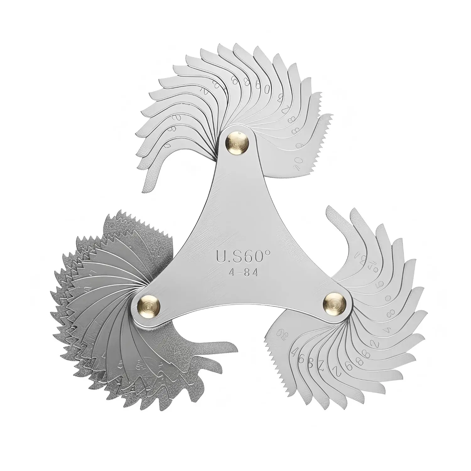Screw Pitch Gauge– 51 Leaves, 4–84 TPI Thread Gage Tool Steel Thread Measuring Tool,60  Thread Profiles and Locking Devices ( Thread Gauge)