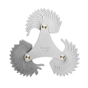 Screw Pitch Gauge– 51 Leaves, 4–84 TPI Thread Gage Tool Steel Thread Measuring Tool,60  Thread Profiles and Locking Devices ( Thread Gauge)