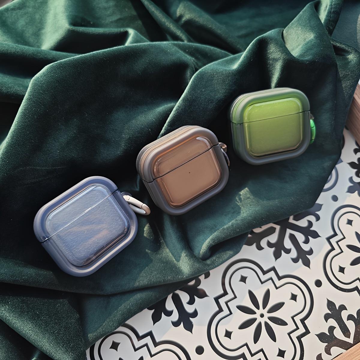 1 Minimalist and Creative Solid-color Morandi Material Case with No Patterns, Featuring a  and Trendy Design. It Has a Three-dimensional Frame Shape with a Loop Clasp and Is Suitable for AirPods 1/2/3/Pro/Pro2 Earphone Cases