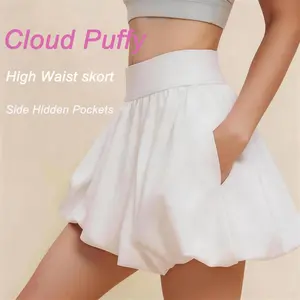 NELEUS Women Cloud Puffy Bubble Skort High Waist Lightweight Athletic Skirt Built-In Anti-Chafe Liner Shorts Hidden Side Pockets For Golf Tennis Badminton Workout Daily Wear