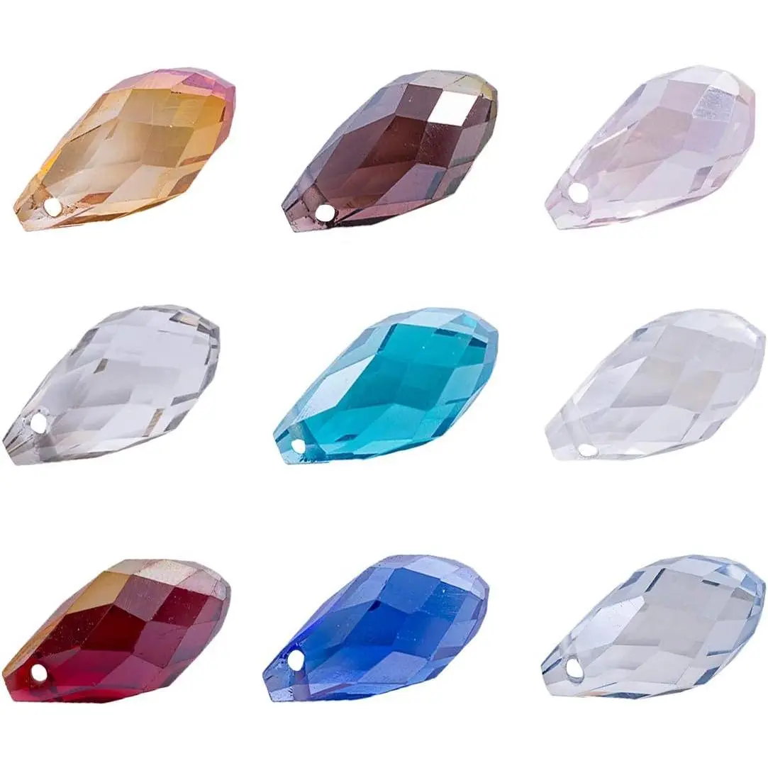 Lot 90 count Glass Teardrop Beads -  8x18  Oval Shaped Beads  Making  for DIY Projects, Bracelets, Necklaces, Earrings