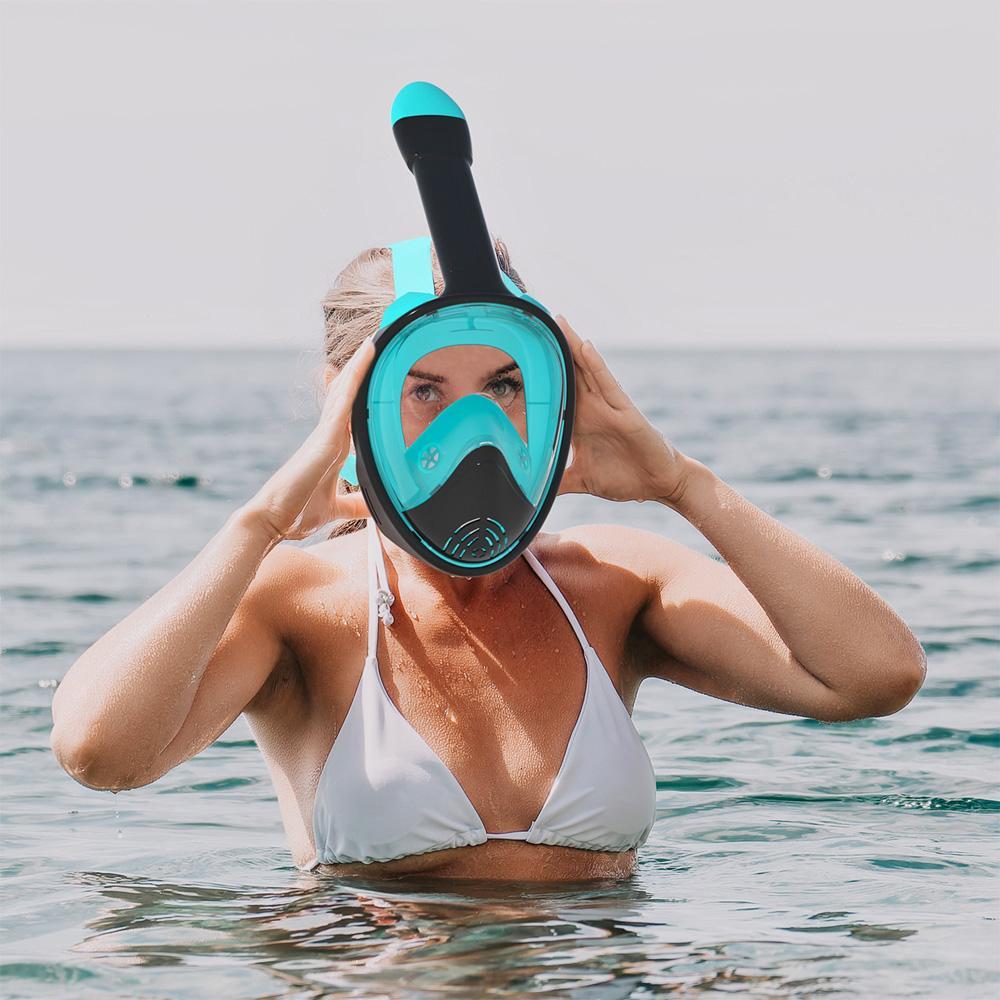 Full-Face Diving Mask, Anti-Fog & Anti-Leak Mask with Breathing Tube & Camera Mount, Water Sports Gear, Snorkeling Gear for Diving and Swimming #GLOBAL PICKS detail 7
