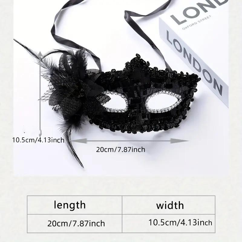 Elegant Flower Design Mask, 1 Count Lace Mask with Feather Decor, Party Mask for Women & Girls, Party Accessories, Twilight Masquerade, Halloween