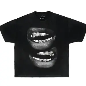Grin Fang Mouth Garment-Dyed Boxy ShirtVintage Graphic Tee  Y2K Graphic Tee