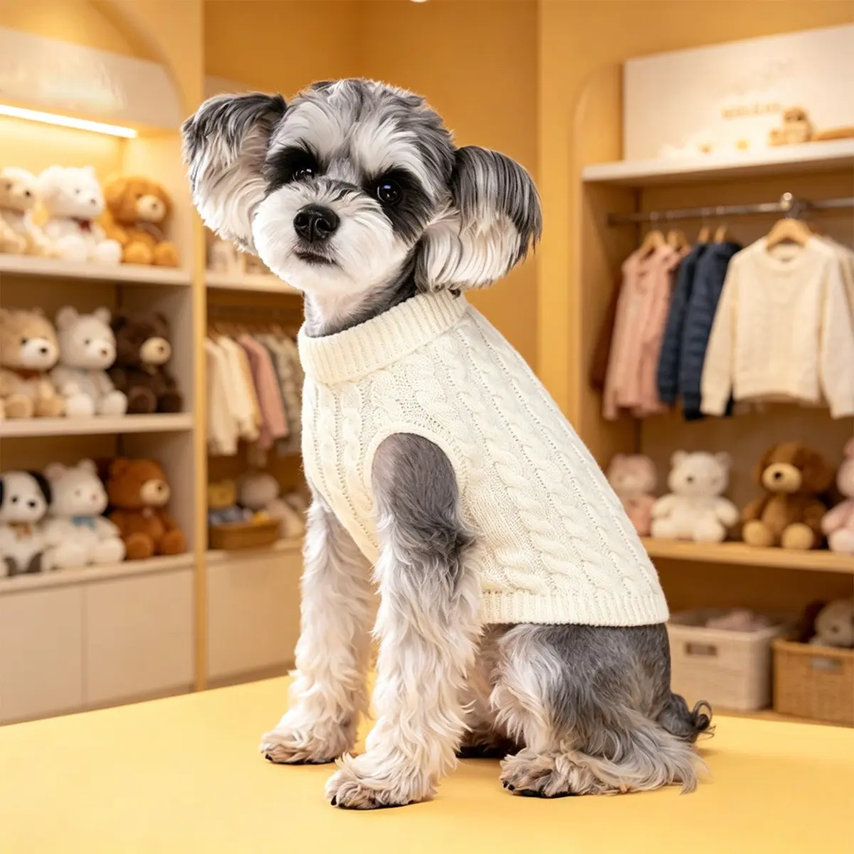 New Thick Pet Knit Sweater for Fall Winter, Soft Skin-Friendly Fabric, Fits Small Dogs Cats, Warm Indoor Outdoor Wear