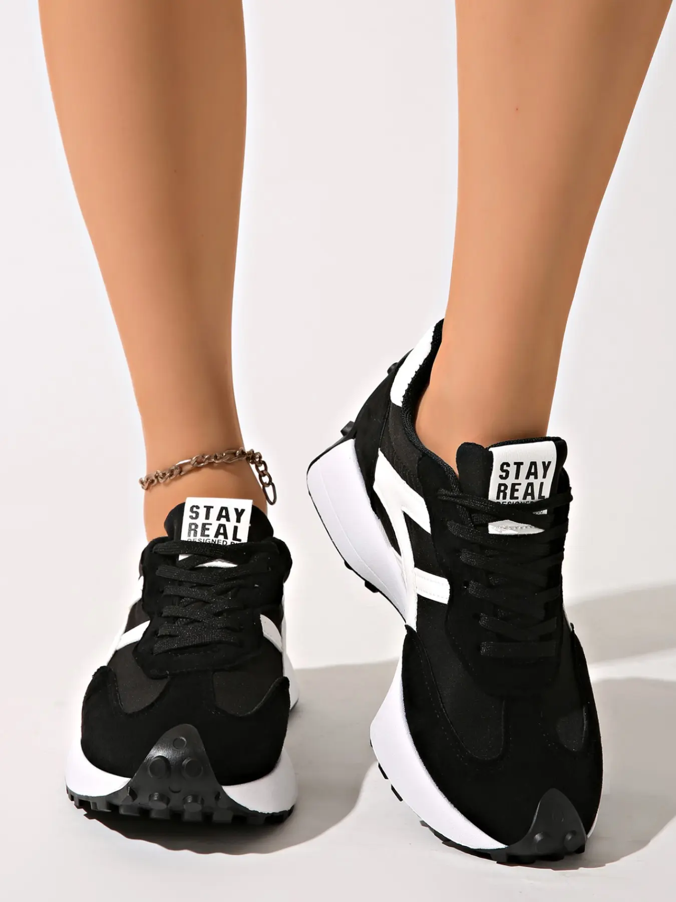 Blue Patchwork Flatform Shoes, Casual PU Leather Mid Top Sneakers, Shock Absorbing Rubber Sole, All Season Outdoor Walking Shoes