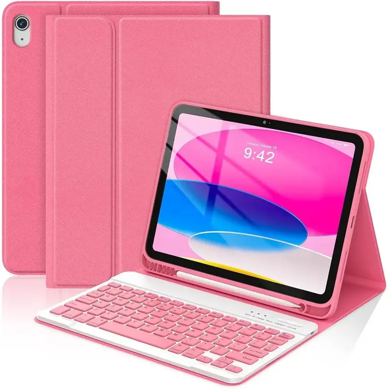 for iPad A16 11th 10th Generation Case with Keyboard, Detachable   Keyboard Case with Pencil Holder for iPad 11 inch 2025 10th Gen 10.9 Inch 2022