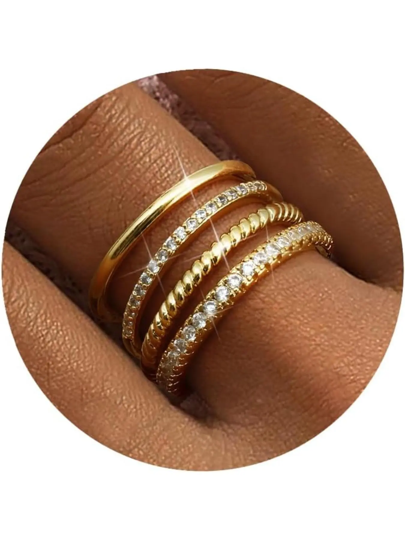 Women's Stackable Rings, Minimalistic Design, Non-Tarnish Cz Material, Sizes 5-10, Stylish & Versatile Jewelry