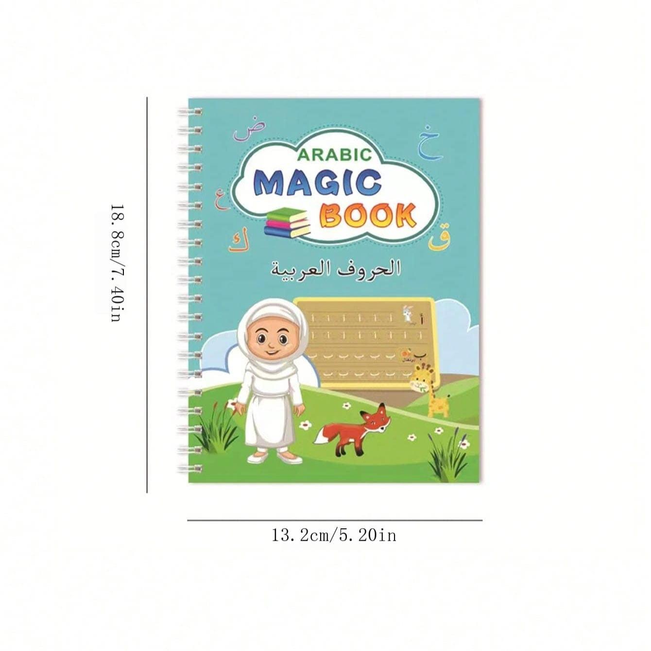 Arabic Calligraphy Practice Notebooks, Reusable Handwriting Exercise Books with Comfortable Tracing Lines, Learning Materials, Set of 4, Multiple Colors