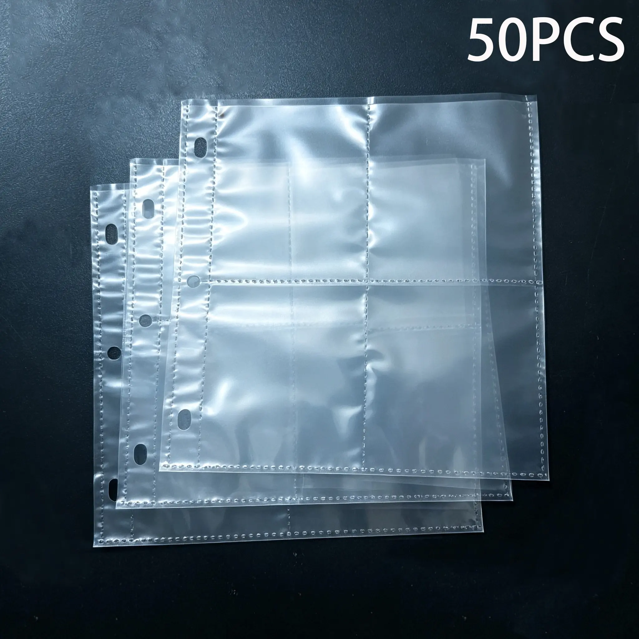 50 Sheets A5 Size Four-Grid Insert Pages, Double-Sided Binder Inserts, Compatible with 3-Hole Albums, Ideal for Storing Small Cards