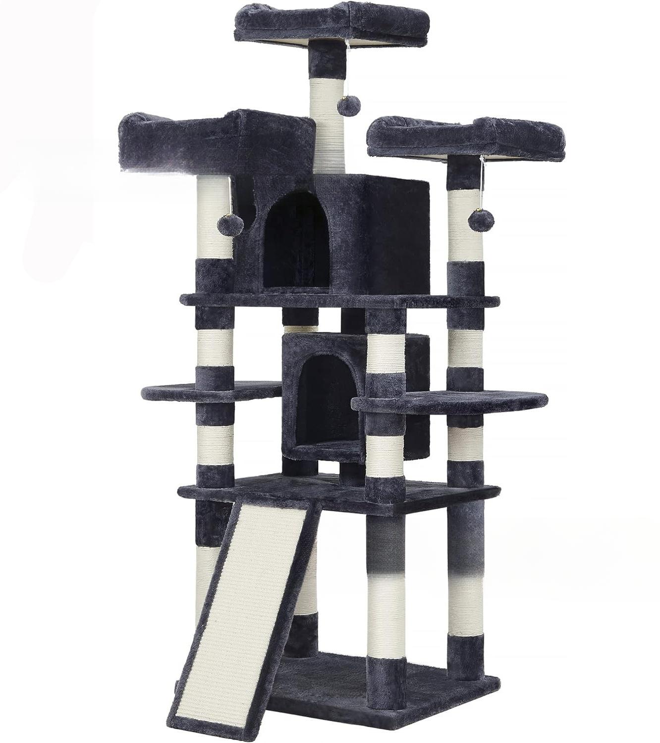 High Rise Space Saving Cat Tree Tall Climbing Tower Stable Cat Play House Heavy Duty Cat Stand for Large Cats Hot Selling