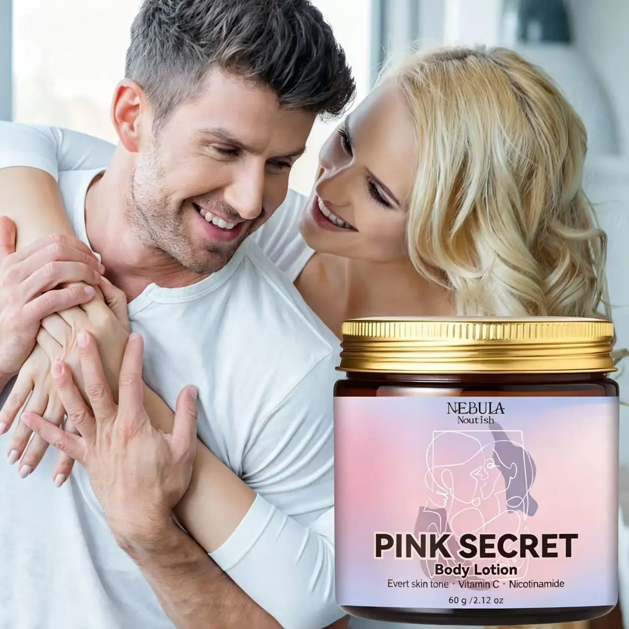 60g Secret Body Lotion, Vitamin C Niacinamide, Long-Lasting Hydration, Moisturizing, Smooth Skin, Unisex, All Skin Types