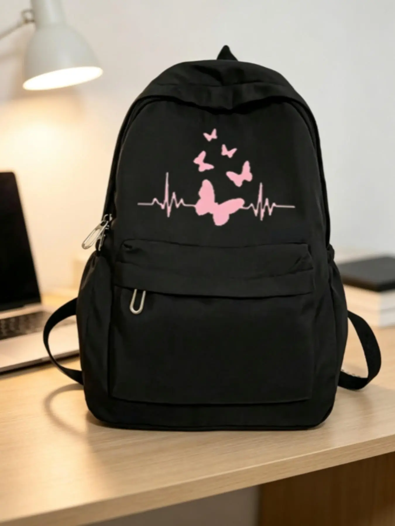 Butterfly Print Backpack, Casual Travel Bag, Large Capacity Unisex Backpack, Laptop Backpack, Adjustable Straps, Father's Day Gift, Casual Daypack