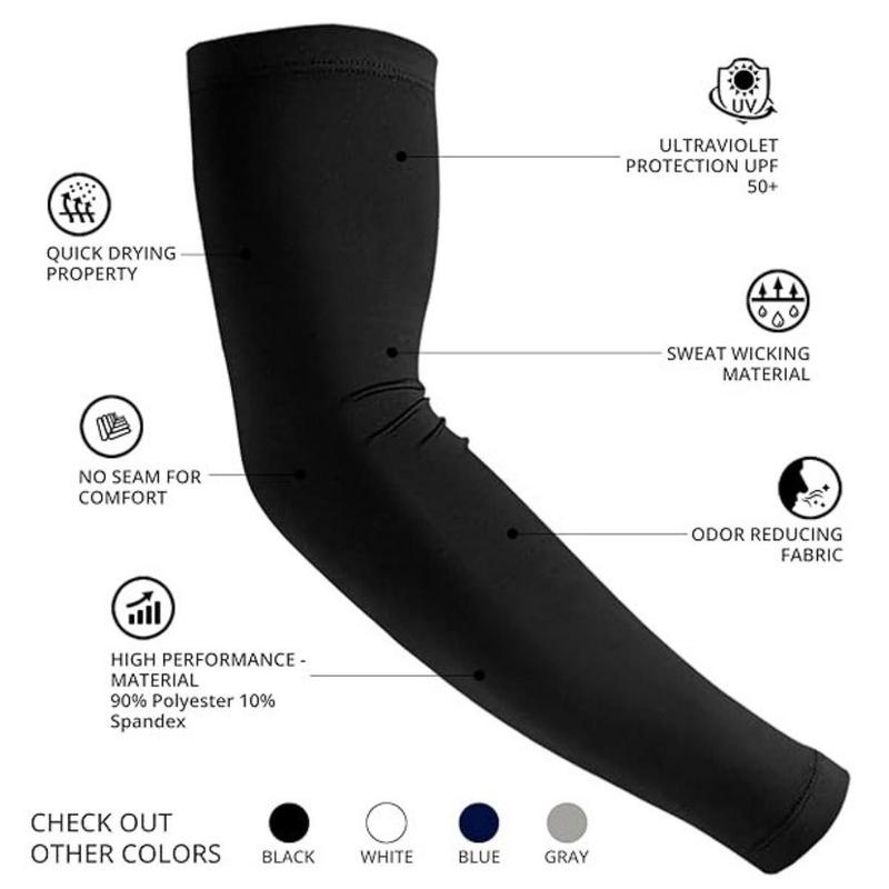 2 Pairs Arm Sleeves UV Protection Cooling Sun Sleeves, Gym Outfits, Outdoors Accessories, Football Accessories, Basketball Baseball Football Golf Running Outdoor Fishing for Men and Women, Workout Sets Arm Sleeves Men Women