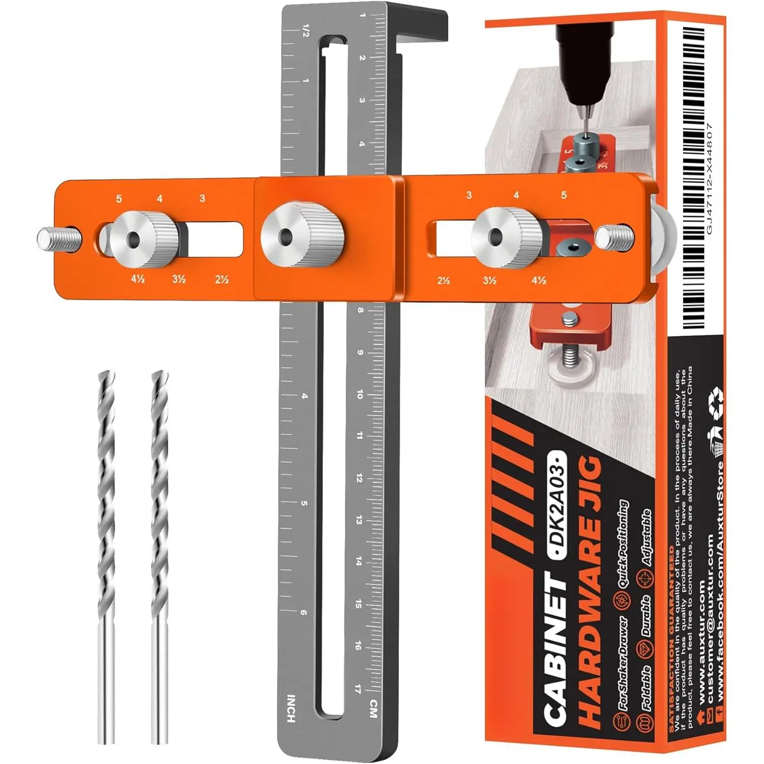 Cabinet Hardware Jig, Adjustable Cabinet Handle Template Tool with Alignment Hole, Punch Locator Drill Guide  Knobs,Handles and Pulls, Cabinet Template Tool  Drawer Cabinet Installation