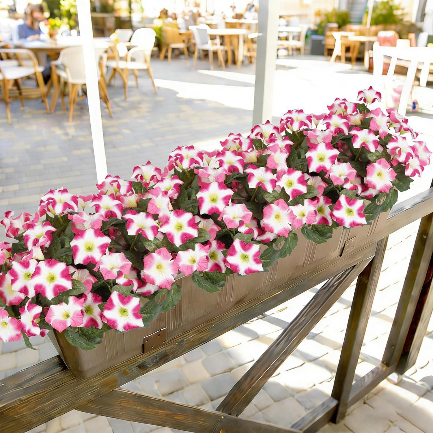 Artificial Fake Flowers Plants for Outdoor Decoration,2PCS Faux Decorative Flower for Home Garden, Porch, Window Box & Yard,Spring/Summer Artificial Flower Plant for Seasonal Celebrations