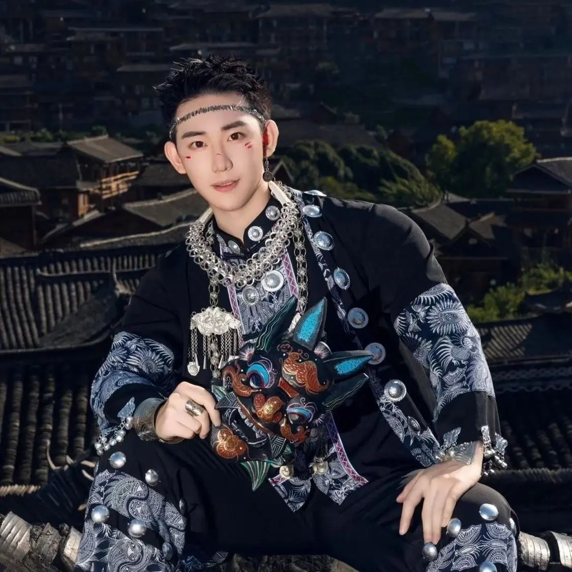 Hmong Miao Batik Textile Styling Set - Long-Sleeve Jacket or 3-Piece Set