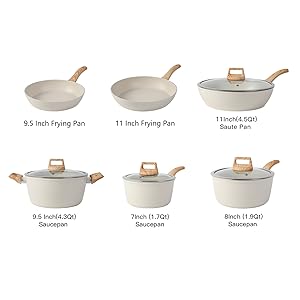 Valentine's Day 16PCS Pots and Pans Set Non Stick Cookware Set Nonstick with Cooking Set