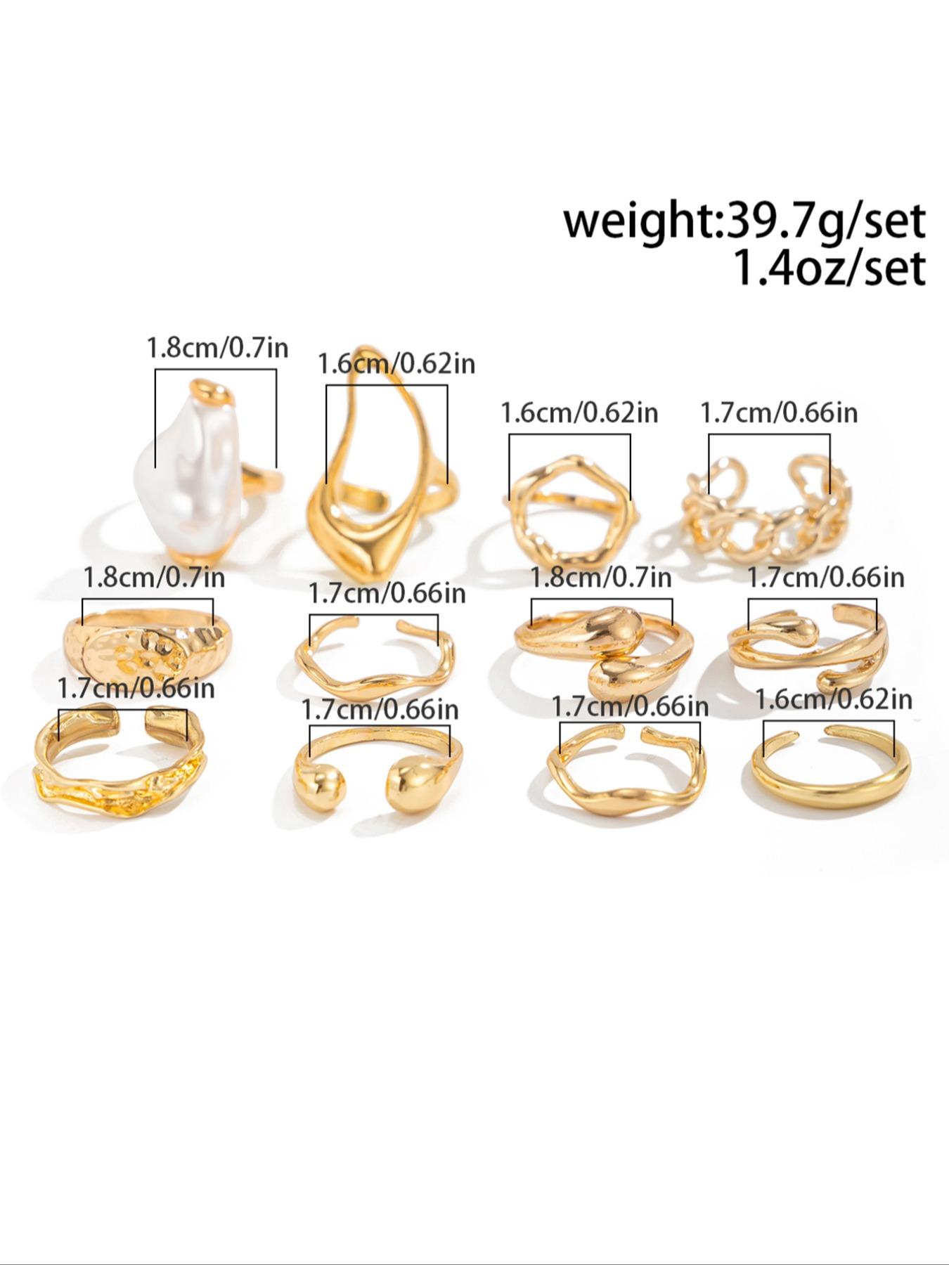 Women's Geometric Rings Set, Stacking Ring Set, Stackable Rings, Zinc Alloy Jewelry for All Seasons, Casual Style Daily & Party Wear, Elegant Gift for Women