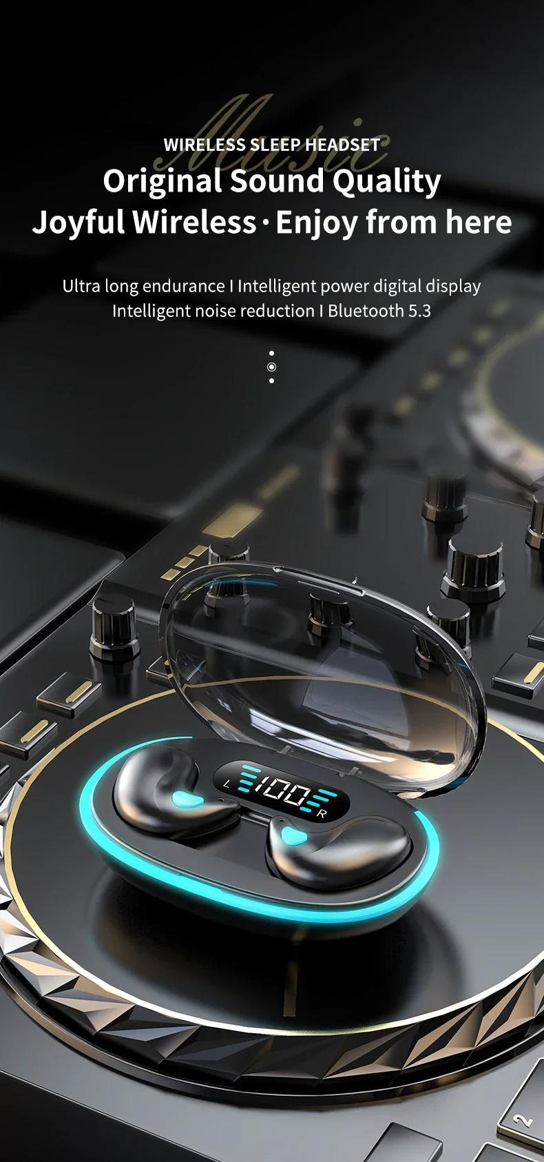 X55 Wireless Earbuds Invisible Sleep Headphones Noise Cancelling Low Latency Gaming Waterproof  Wide Compatibility in-ear esrbuds audio earphone bluetooth-compatible wireless earphone mini sport music video Retractable Dual USB-C Car Charger