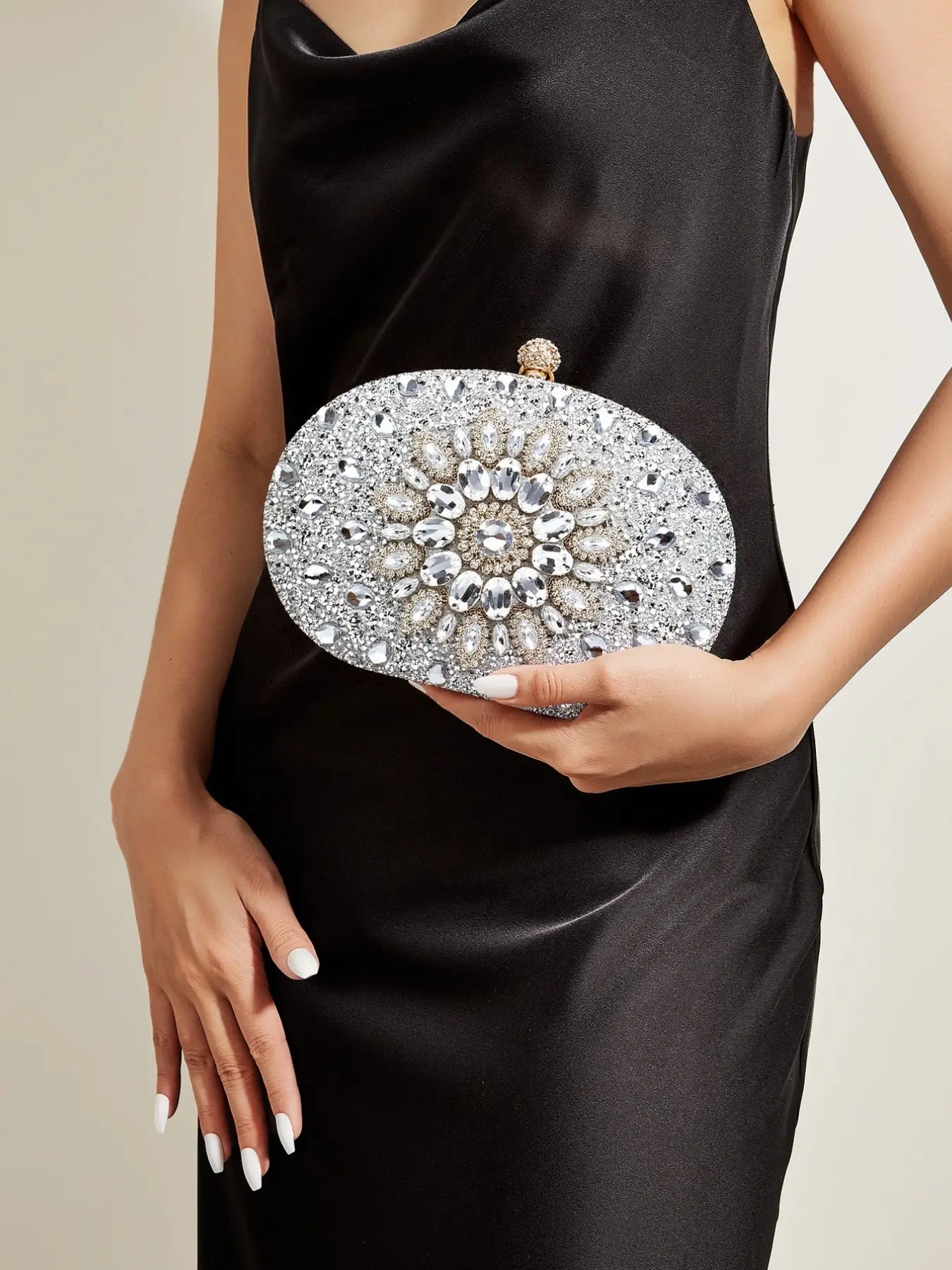 Women's Elegant Rhinestone Decorated Evening Clutch Purse, 2024 New Style Exquisite Trendy Glittery Clutch Bag, Fashionable Bag for Party Prom & Wedding Decoration Valentine's Day Gift for Girl