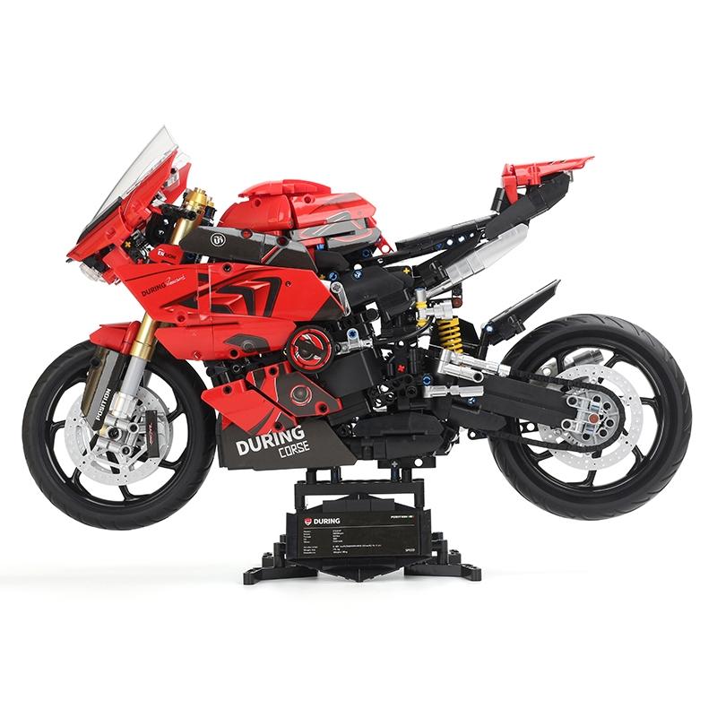 2000+pcs Red V4S Motorcycle Building Kit, DIY Model Kit, 1:5 Scale Large Racing Model Set, Perfect Gift for Motorbike Enthusiasts, Youth & Adults