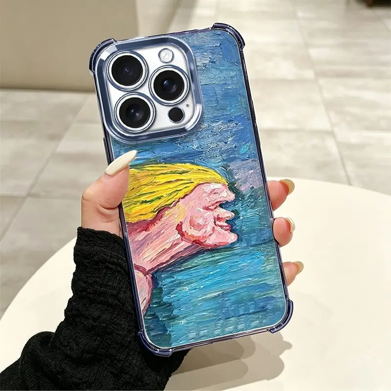 Abstract Art TPU iPhone Case Accessories - Raised Camera Protection, Luxurious Chrome Frame, Shockproof Corners, Anti-Yellowing, Anti-Fingerprint, Compatible with iPhone 17/16/15/14 Pro Max