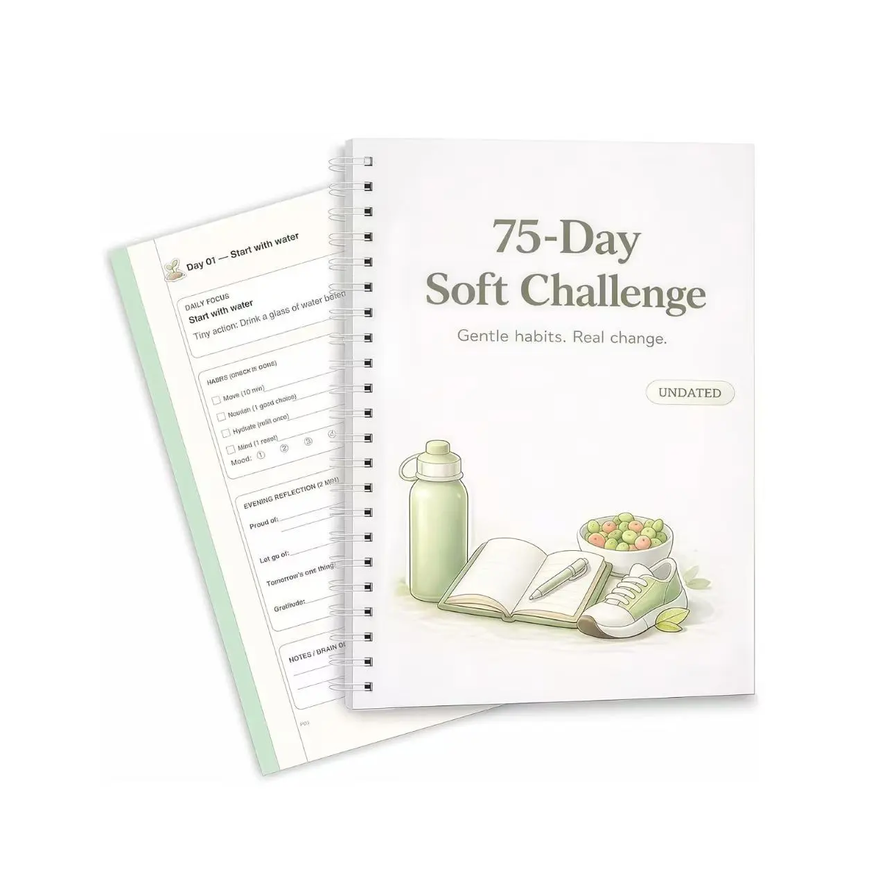 75-Day Gentle Self-Growth Habit Manual, Personal Development Guide, Daily Routine Planner, Enhance Your Life Skills, Easy-To-Follow Instructions