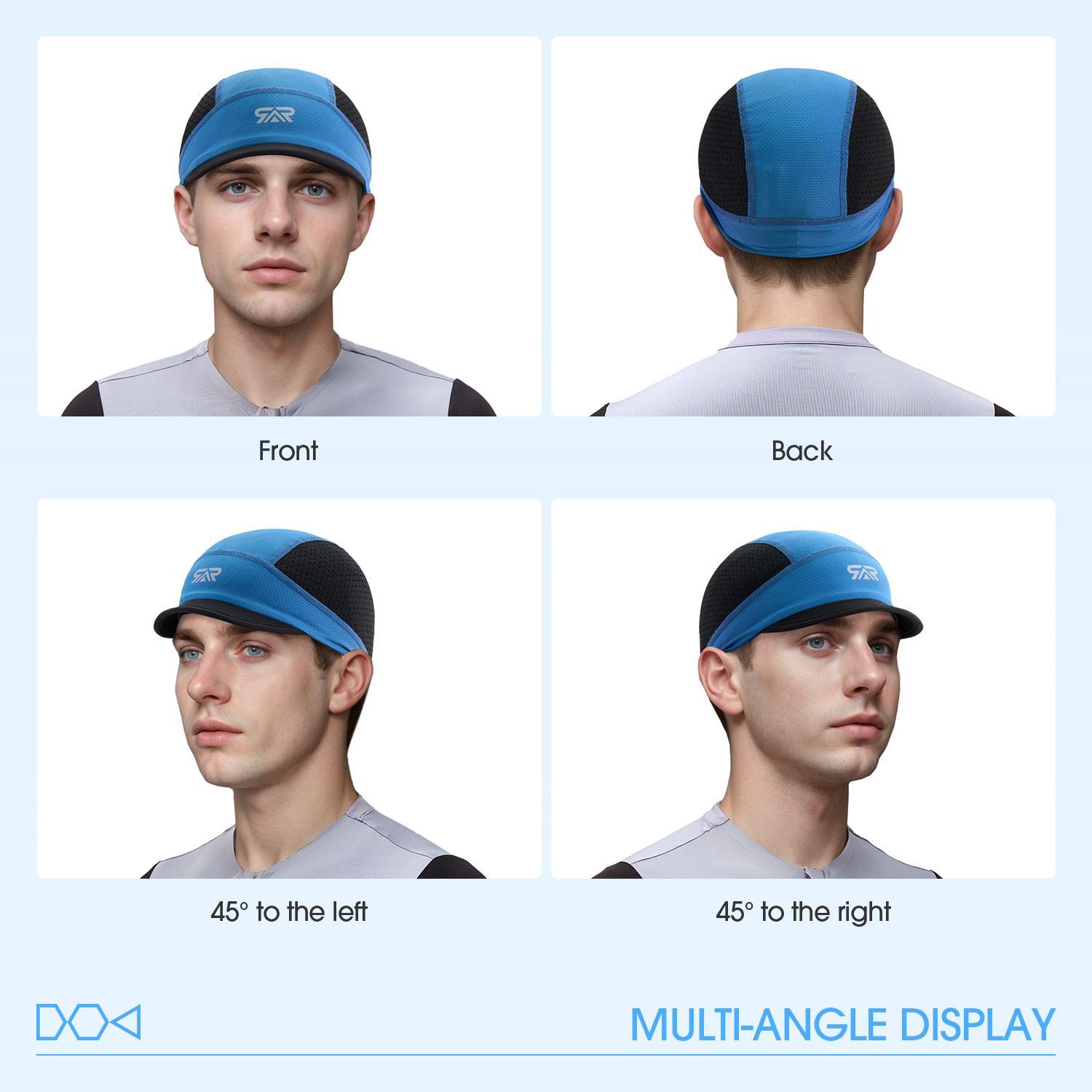 Breathable Sweat-wicking Cycling Running Baseball Hat, Quick Drying Hat, 1 Count Short Brim Cooling Helmet Liner Skull Cap, Cycling Running Baseball Hat for Men & Women, Workout Hat, Sports Cap