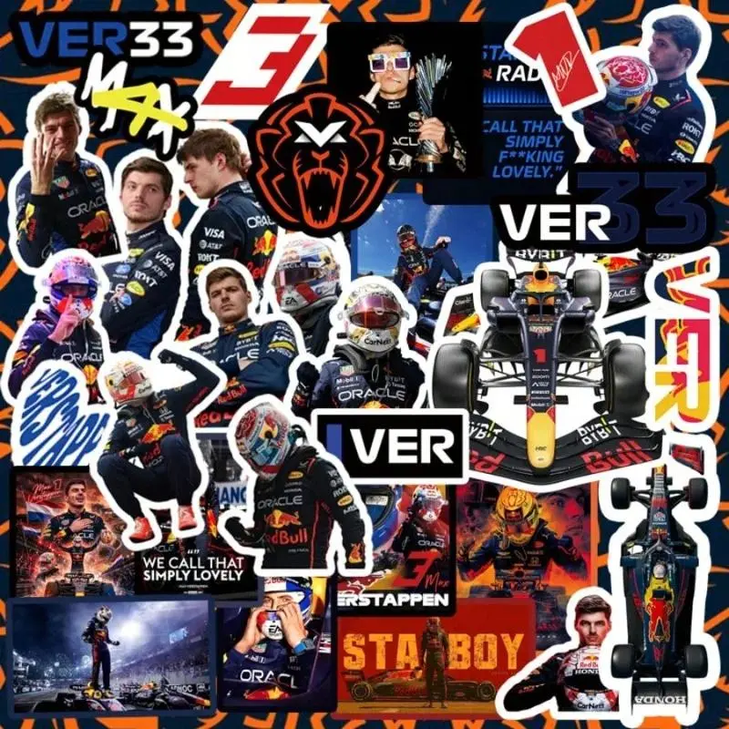 62pcs, verstappen, Racing Themed Sticker Set – Waterproof stickers,Great Gift for Motorsport Fans