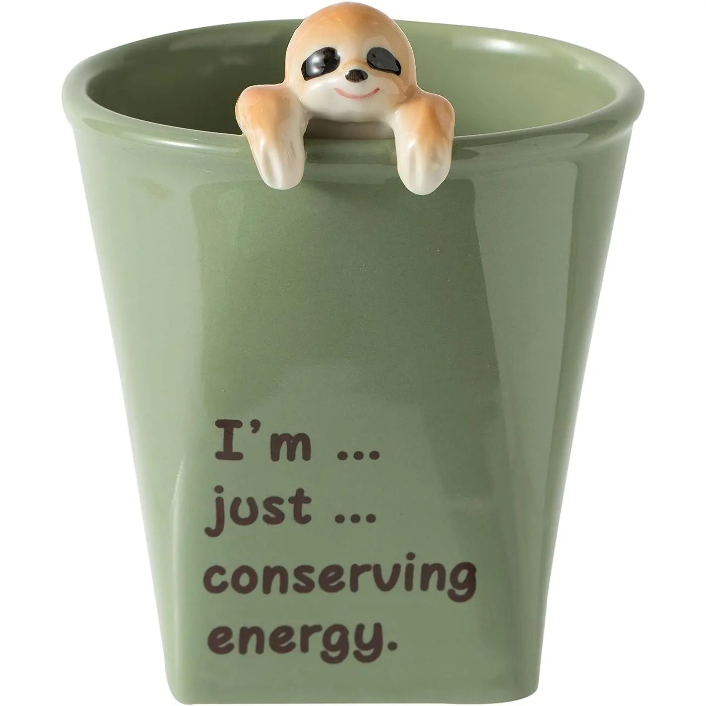 Ceramic Cup Funny  Sloth Mug Coffee Mug for Women and Men  for   and Coworkers (Light green-Sloth)