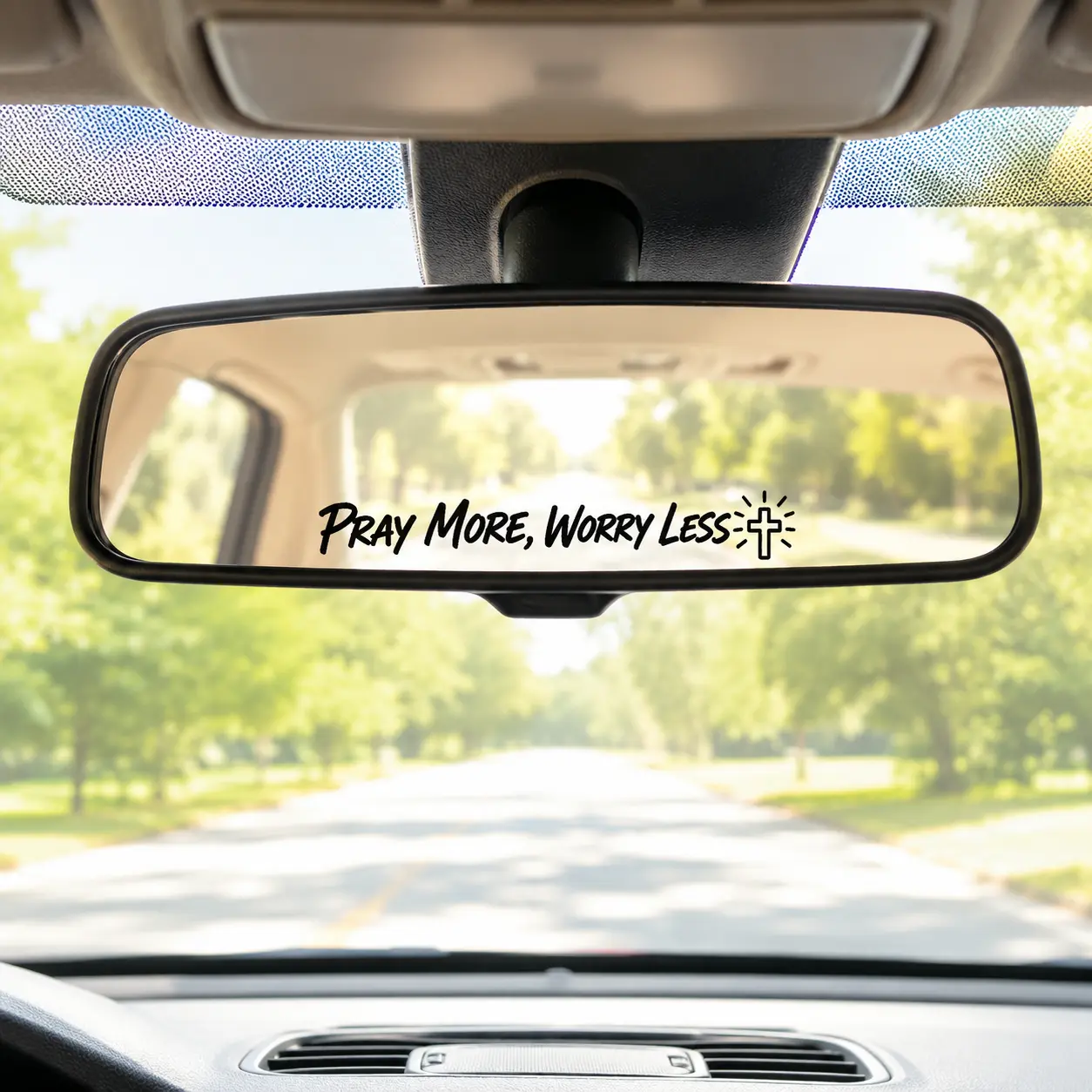 6-Pack Faith-Inspired Christian Vinyl Car Mirror Stickers - Graphic Decal Reminder, Automotive Exterior Accessories for Driver-Side Windows, Laptops, Tumblers (Ideal for Christian Drivers)