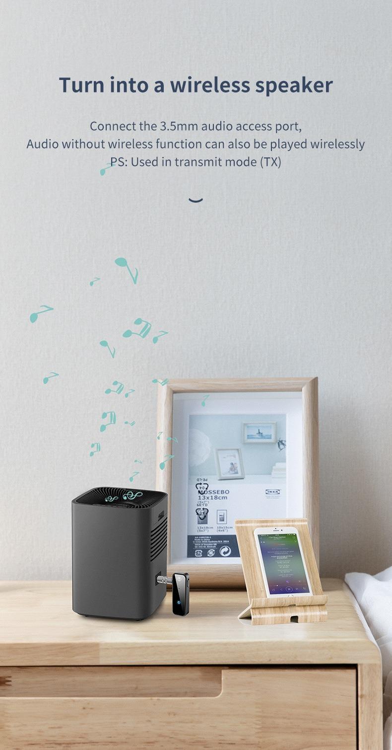 1 count Bluetooth Audio Receiver,  Wireless FM Transmitter, Car Bluetooth Transmitter, AUX Input Bluetooth Sound Adapter For Car