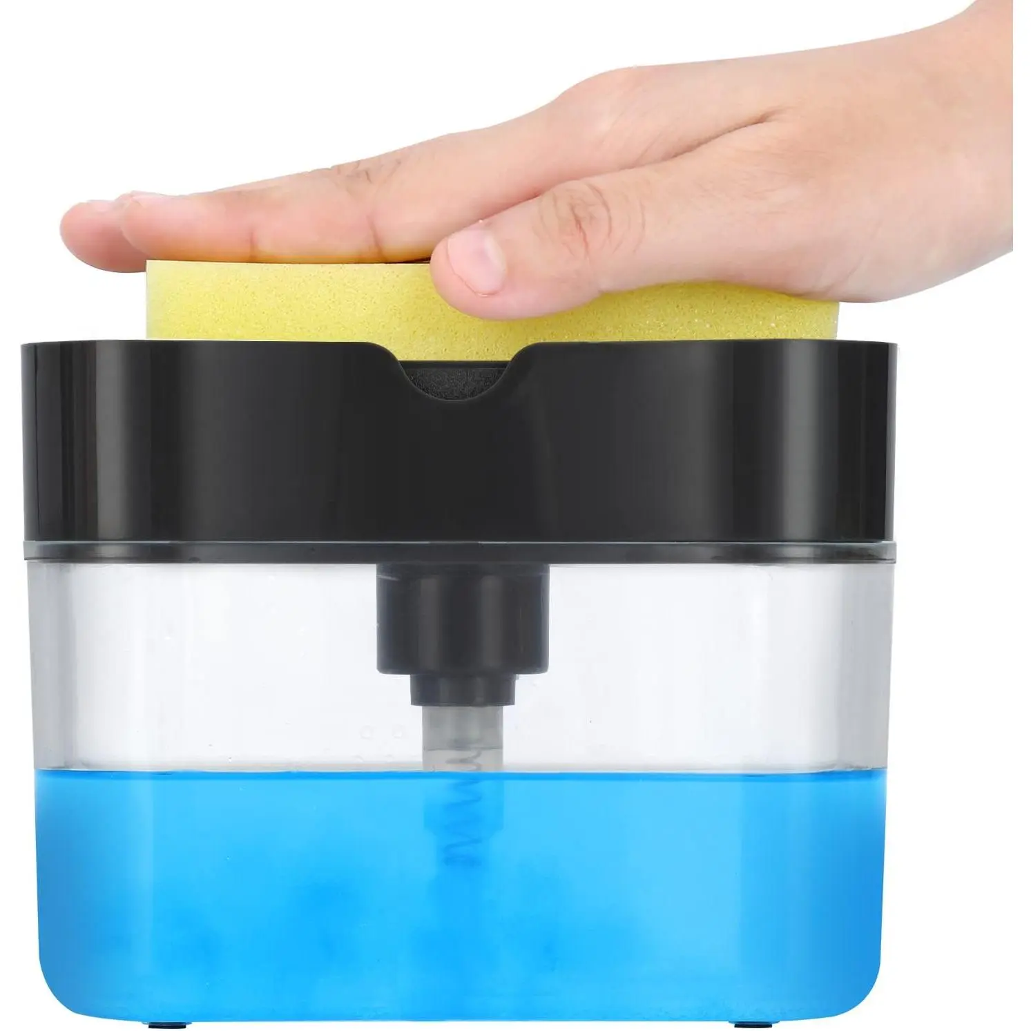 2026 Version  Dish Soap Dispenser - Countertop Kitchen Soap Dispenser, Sink Dish Washing Soap Dispenser 13 Ounces (Sponge Included)