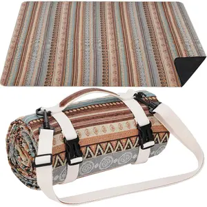 Extra Large Waterproof Picnic Blanket | Portable Camping & Beach Mat | Sand Free with Carry Strap | Park Blanket for Grass, Hiking, Travel, Concerts, Indoor (Orange)(Gift)