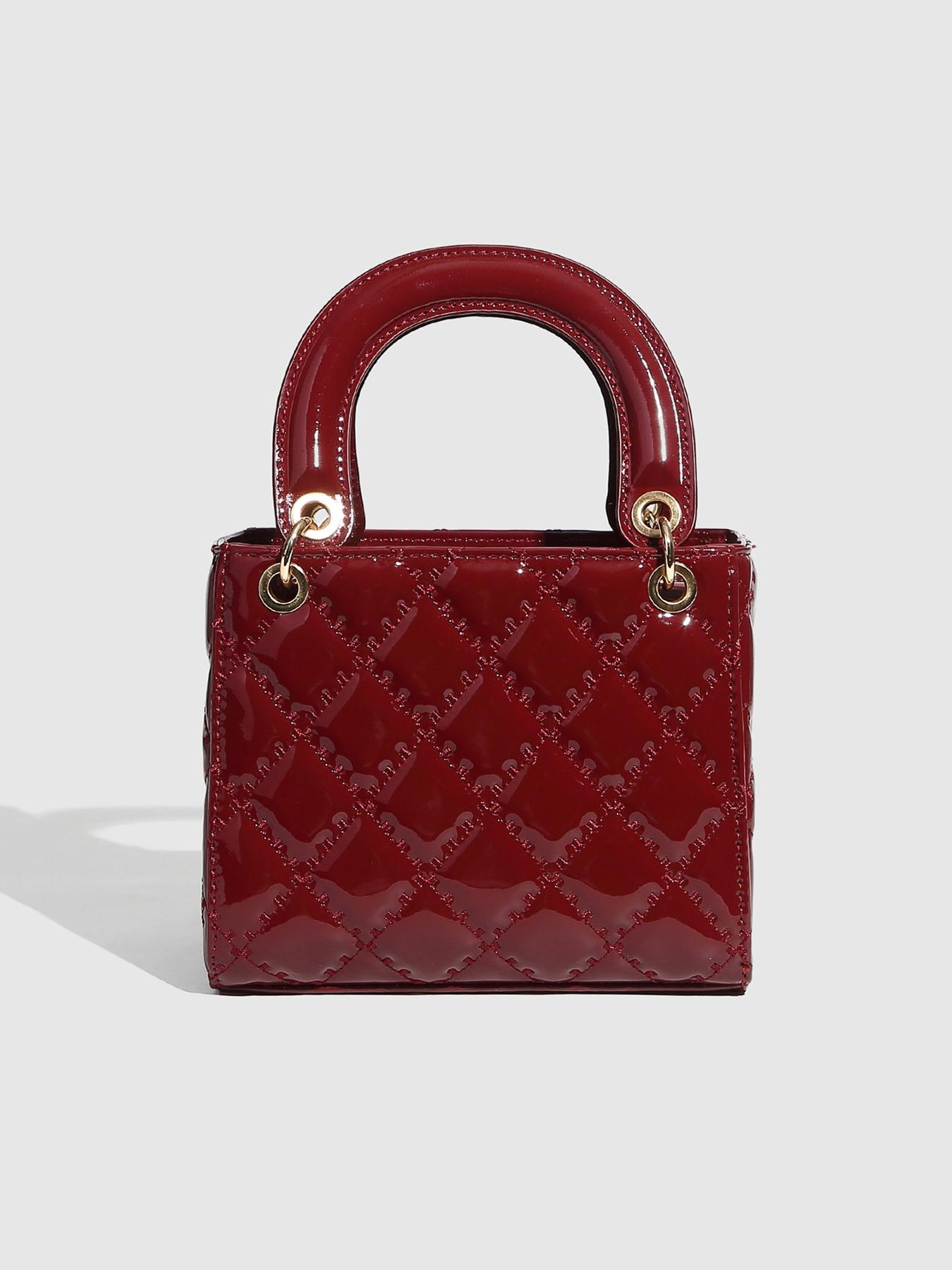 Women's Elegant Cherry Decorated Handbag, Fashionable PU Leather Crossbody Bag for Daily Used, Casual Trendy Versatile High-quality Daily Commuting Bag