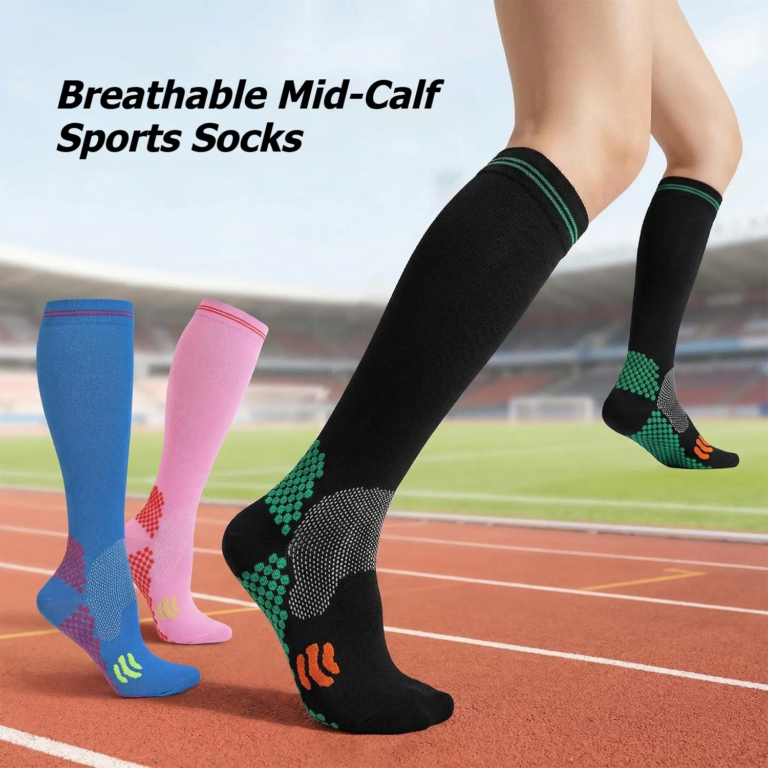 Wide Calf Knee High Compression Socks 23-32mmHg for Women & Men, Firm Support for Edema Relief, Nurses & Flight Travel. active lifestyle anti-slip